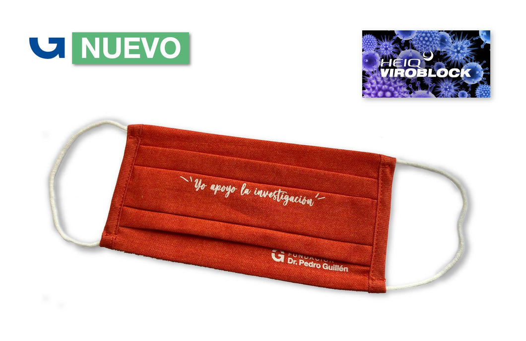 Mascarilla higiénica reutilizable rojo óxido con nueva tecnología HEIQ VIROBLOCK